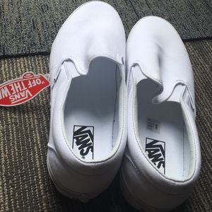 White slip on vans